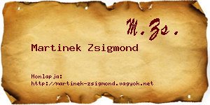 Martinek Zsigmond névjegykártya